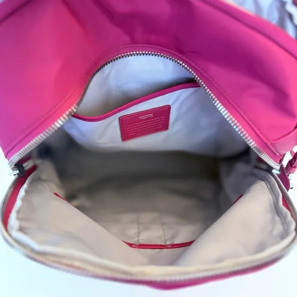 Tumi Voyageur Rosie Nylon Backpack in Berry Fushia with laptop compartment - Picture 8 of 11